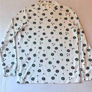Lands’ End‎ Women’s size large cream Christmas  wreaths mock neck